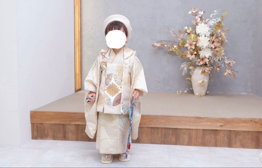 【26日までセール価格】大人気　美品　着物セット　ひよこ商店　古典柄　クリーム色