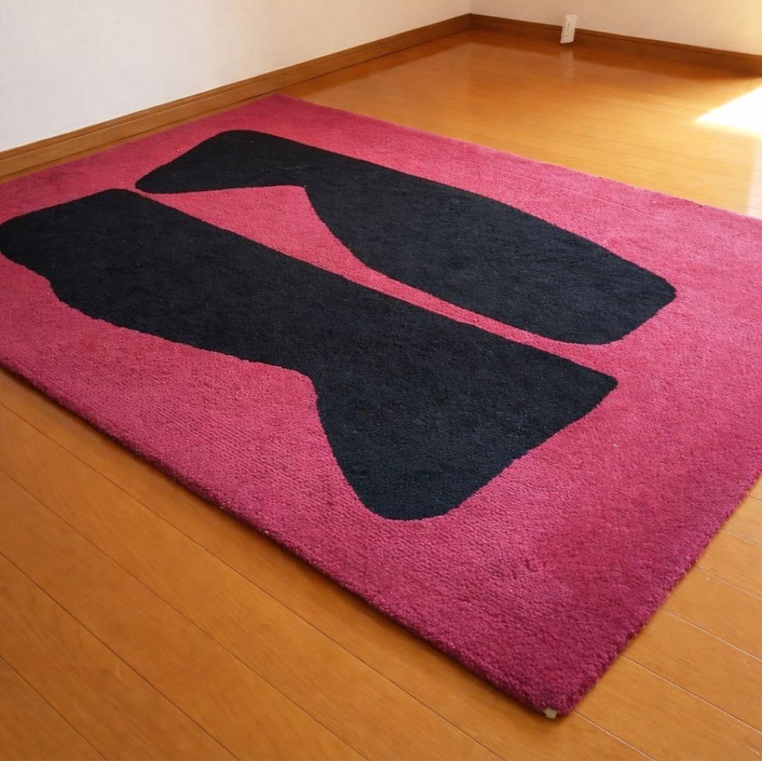 IDÉE イデー ヴィンテージラグ ワインレッド 抽象柄 総柄 178×120