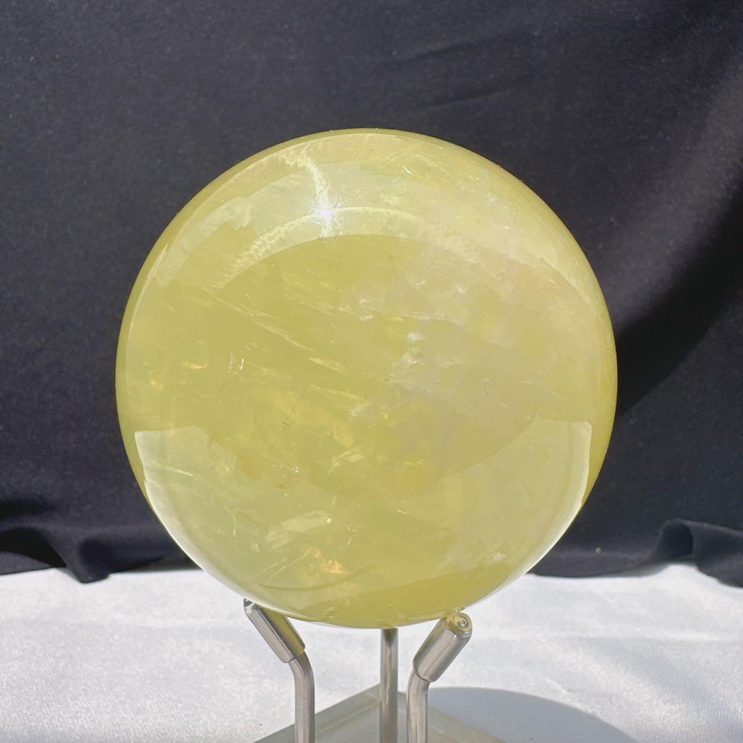 天然石 シトリンのスフィア　丸玉　置物E.30