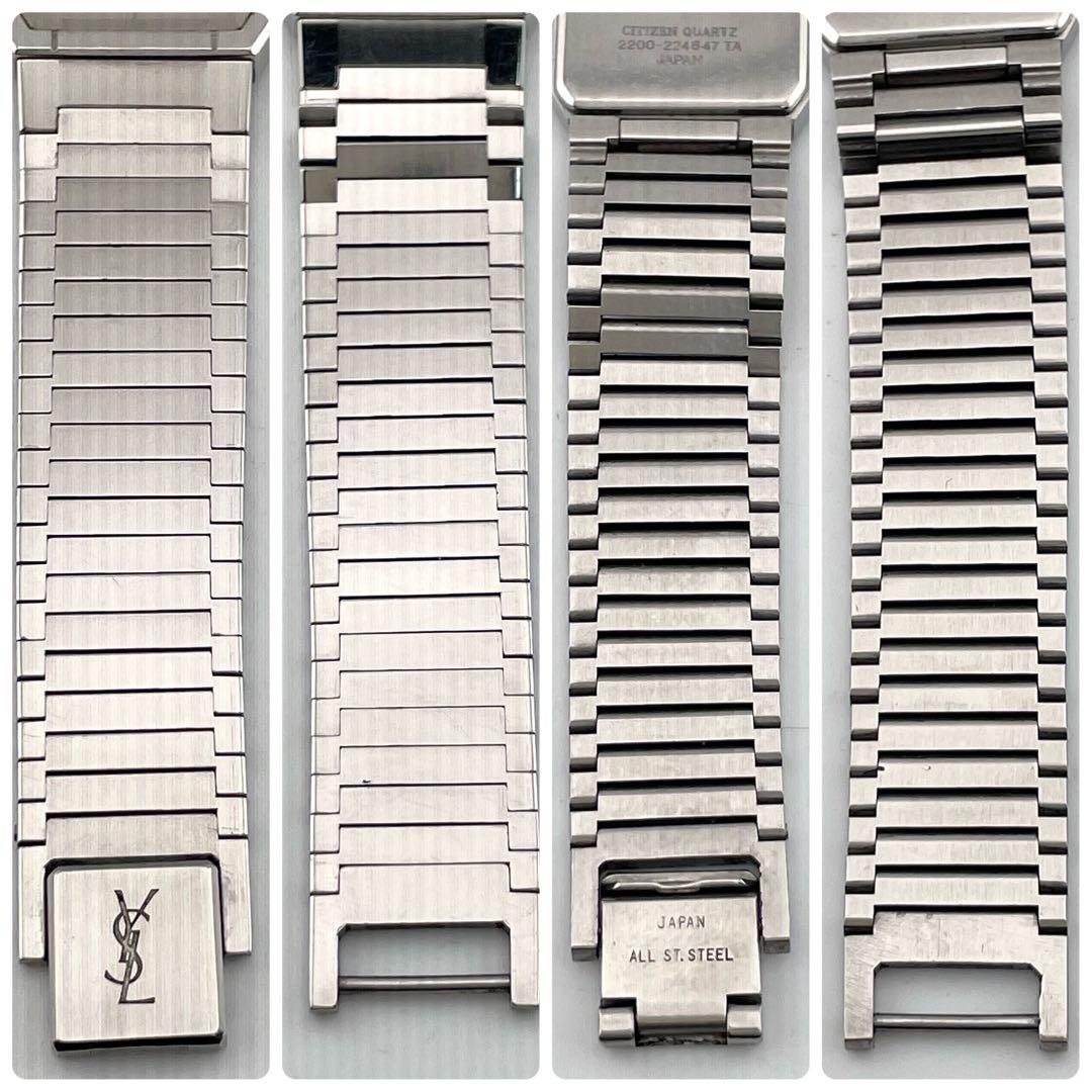 【稼働/新品電池】イヴサンローラン　スクエア　腕時計　クォーツ　シルバー