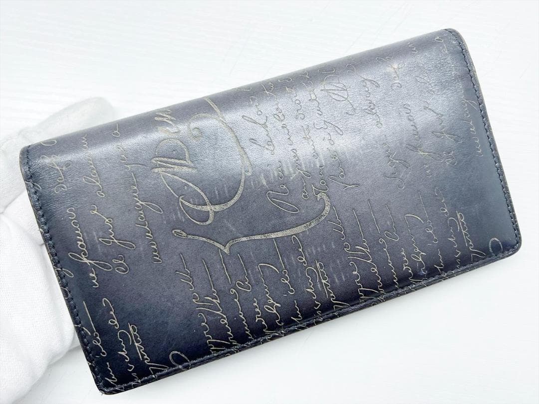 ベルルッティ　サンタル　スクリットレザー　ロングウォレット　二つ折り長財布