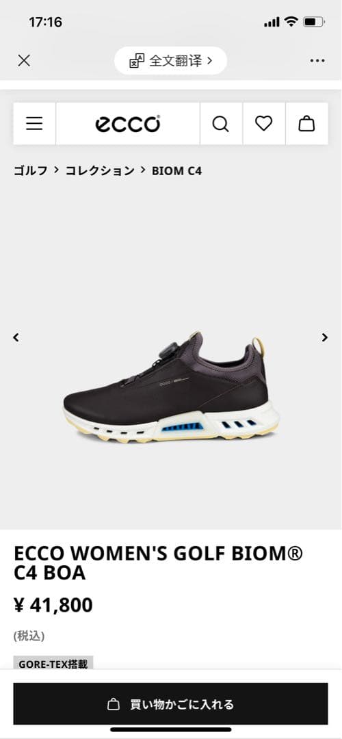 美品ECCOレディースゴルフシューズ23cm
