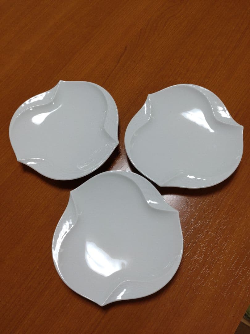 【美品】マイセン 波の戯れ　ホワイトディッシュ3枚セット