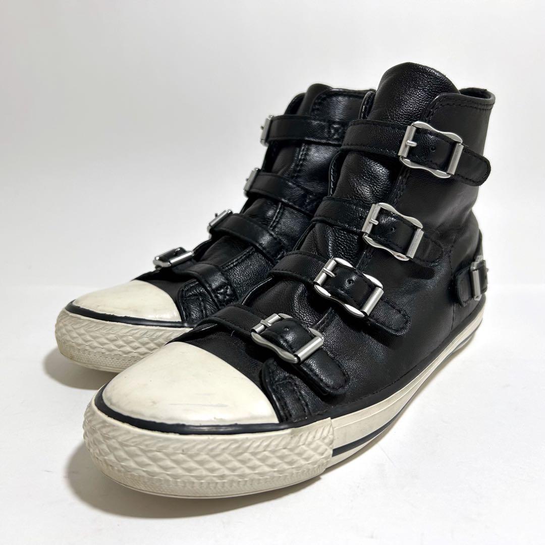 美品☆ASH アッシュ スニーカー ハイカット ベルト ジップ 37 23.5