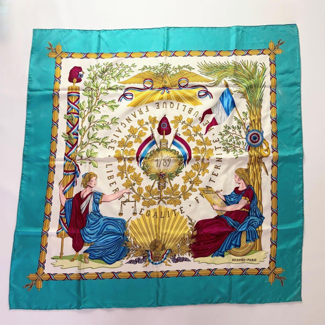 【希少・名作】エルメス カレ90 フランス革命200周年記念 エメラルド