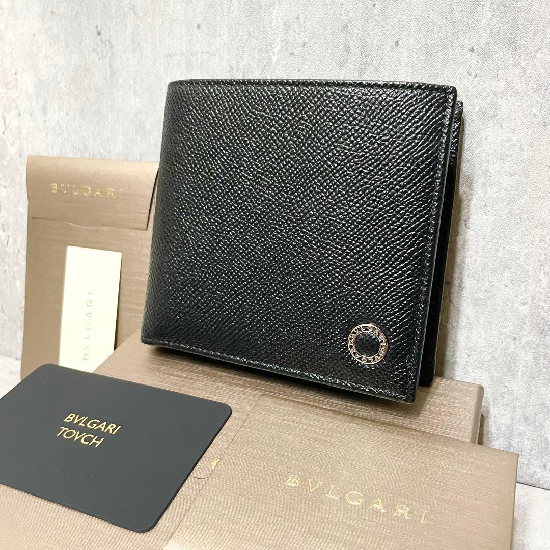 【新品未使用 付属品完備】ブルガリ マン 折り財布 サークル レザー 専用