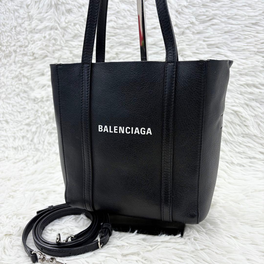 バレンシアガ エブリデイ 2way トートバック XXS ブラック レザー