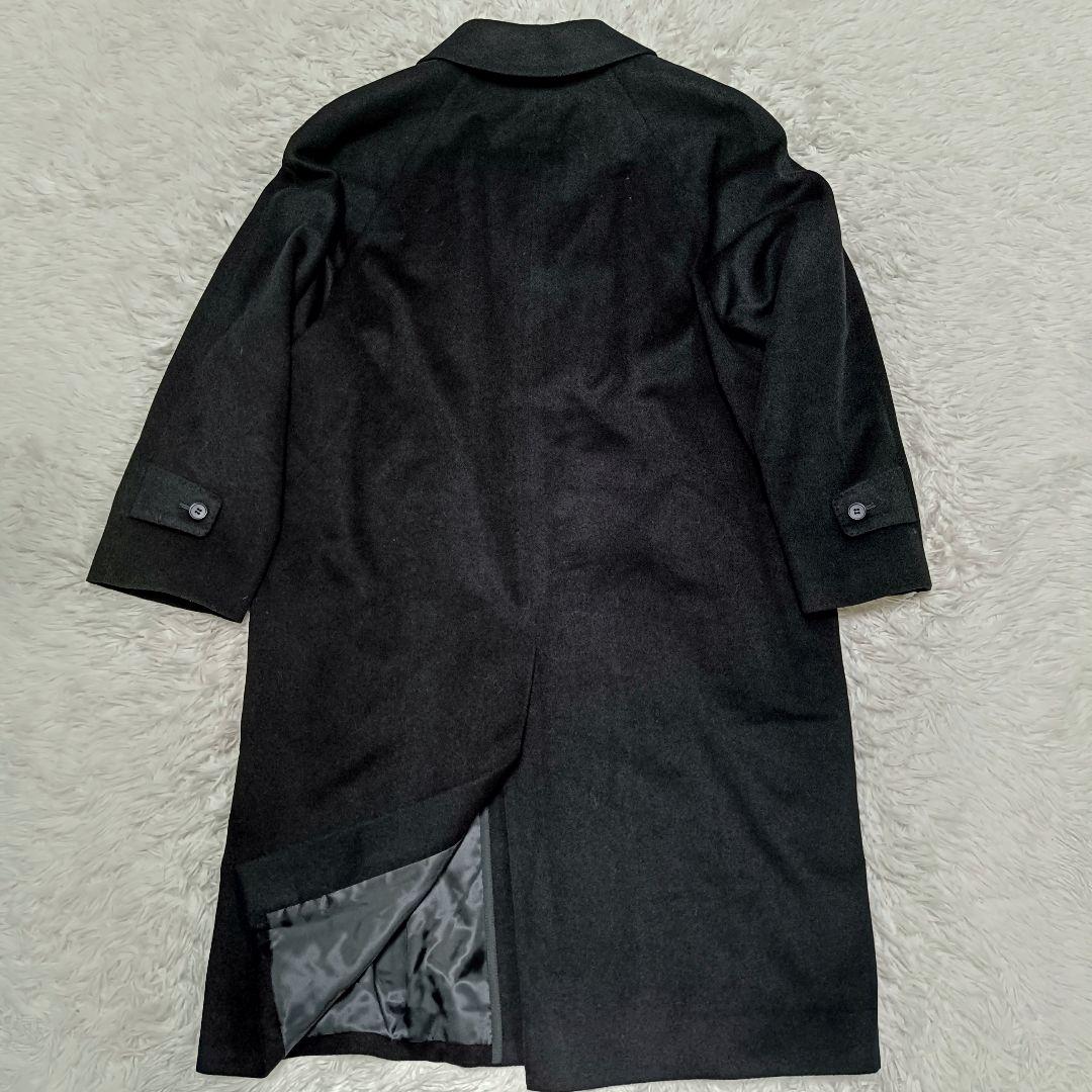 美品　深喜毛織　カシミヤ100 チェスターコース　ブラック　Sサイズ