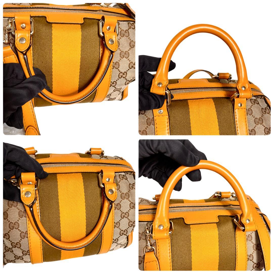 GUCCI グッチ　GGキャンバス　ボストンバッグ　２way　シェリーライン