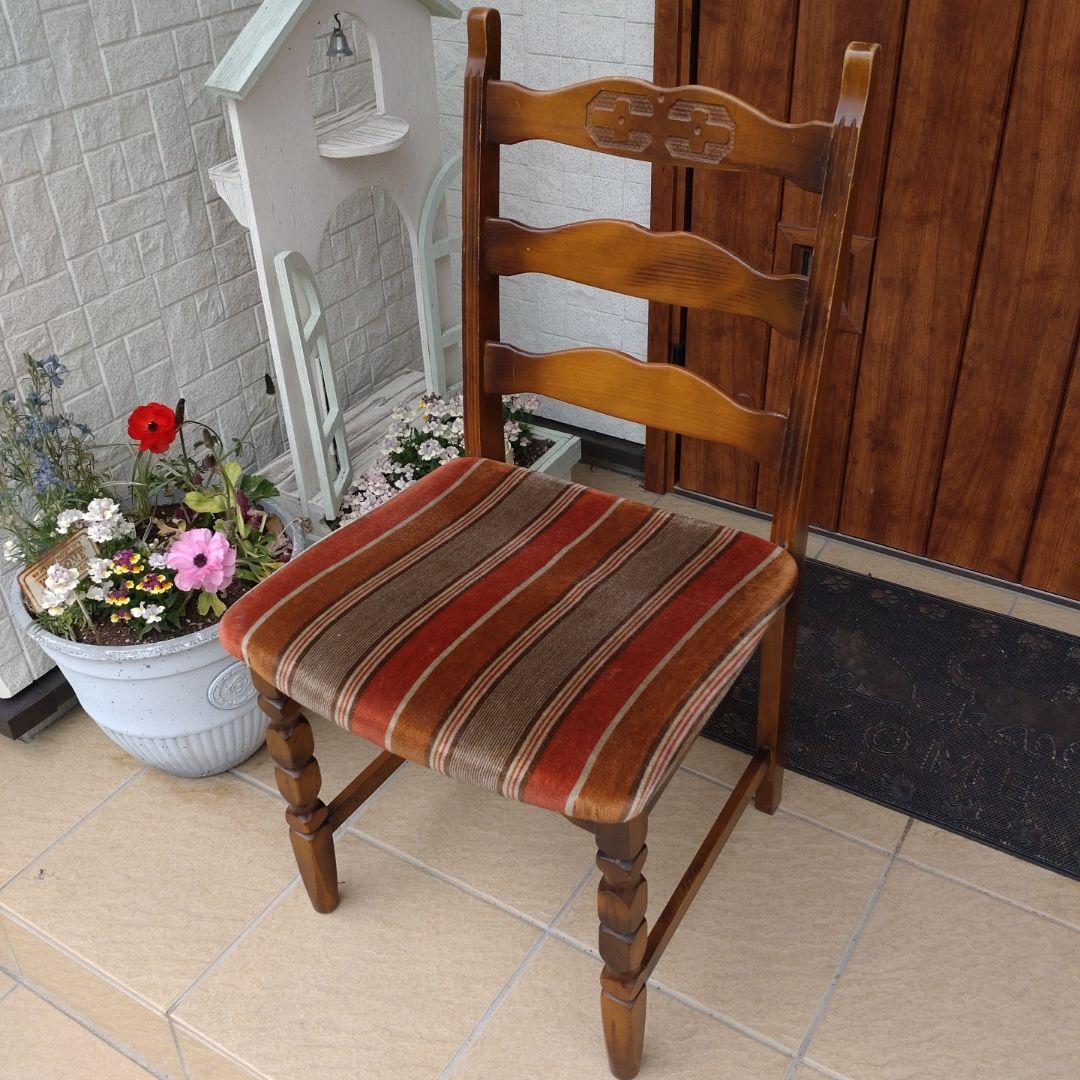 カリモク　アンティーク 木製チェア 2脚セット