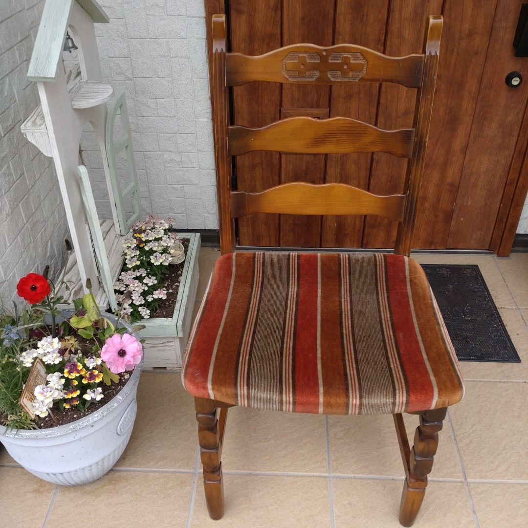 カリモク　アンティーク 木製チェア 2脚セット