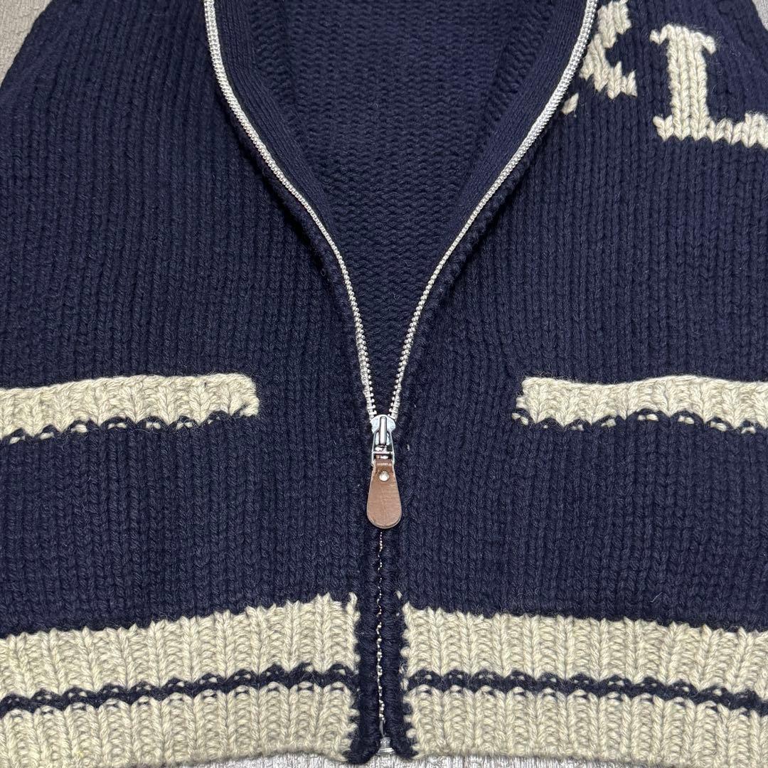 90s ラルフローレン カウチン ロゴ ニット wool アメカジ USA 美品