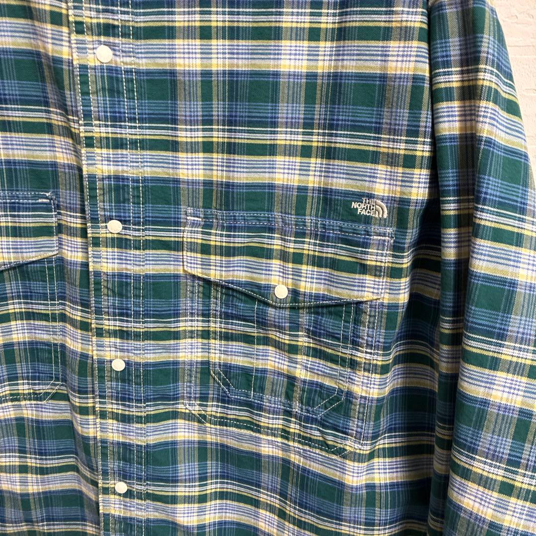 ④ノースフェイスパープルレーベル　 チェックシャツ　長袖