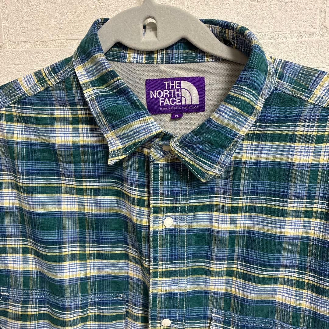④ノースフェイスパープルレーベル　 チェックシャツ　長袖