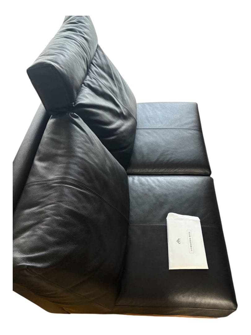 EUCAS ユーカス　黒レザーソファ 2人掛け