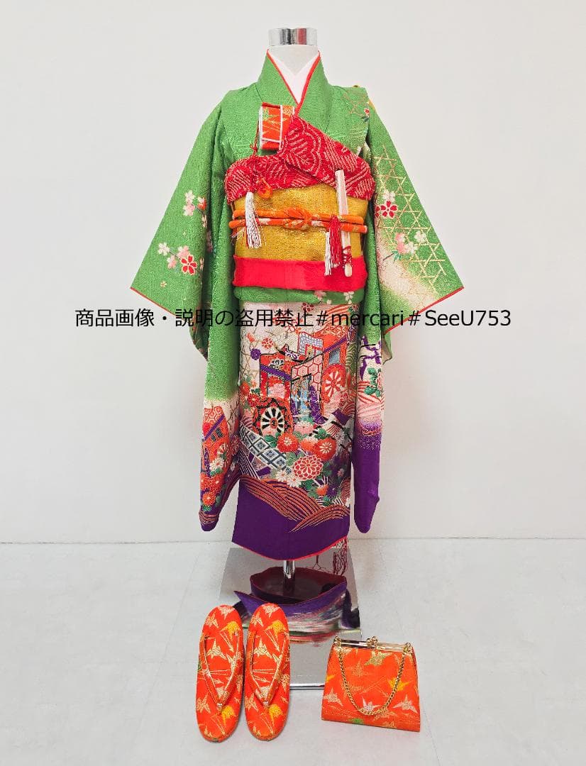 七五三　7歳　着物　フルセット　女の子 d06