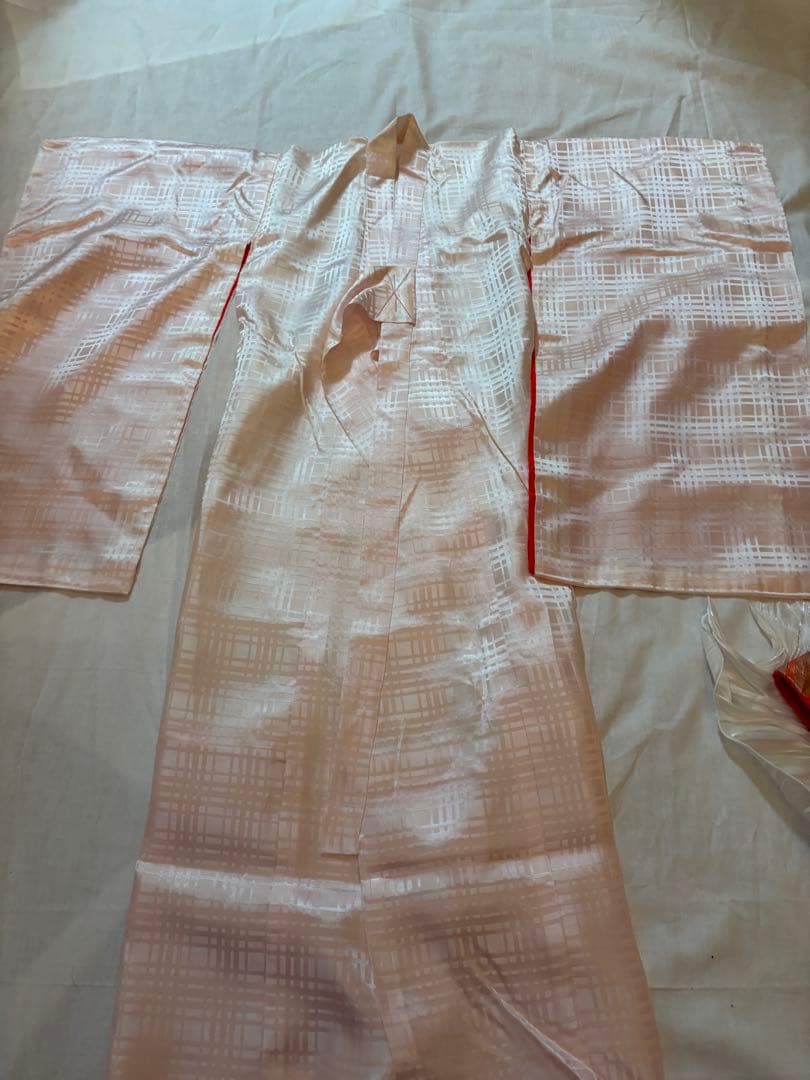 七五三用オレンジ花柄着物