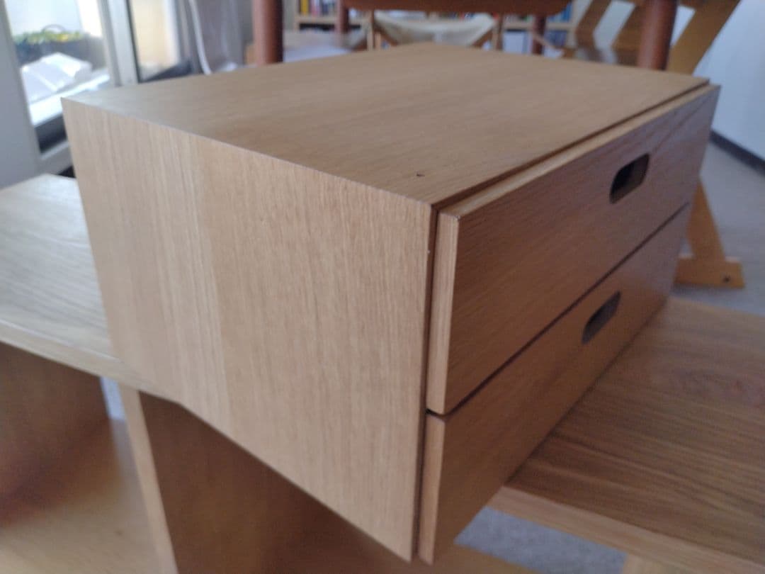 【美品】MUJI無印良品 スタッキングシェルフオーク材3段/チェストハーフ×2