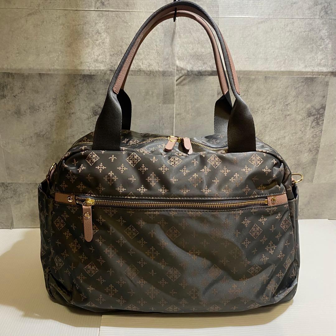 【未使用級】russet　トラベルボストンバッグ　グレーピンク