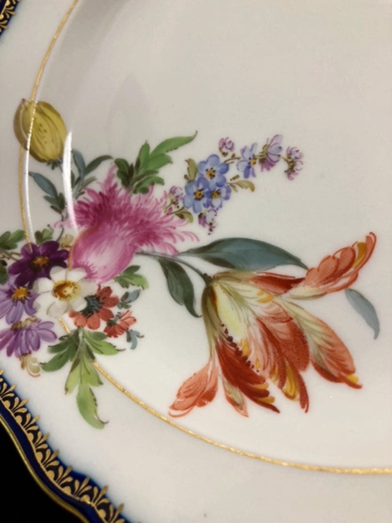 大型額装　壁掛け　ケーキプレート　チューリップブーケ　飾り皿　オブジェ　美術品