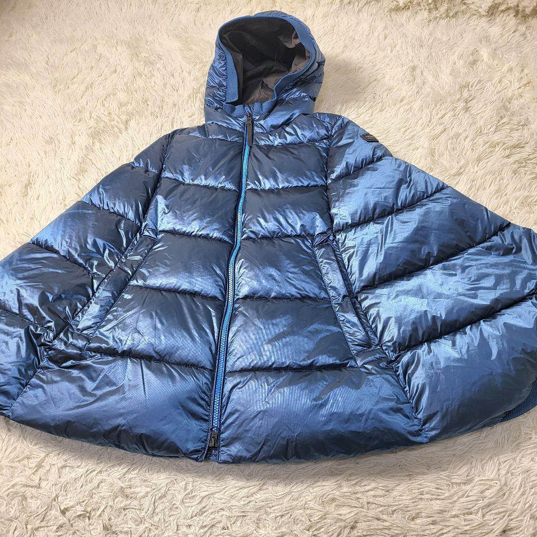 【極美品】AIGLE バベリーポンチョダウン ブルー　S