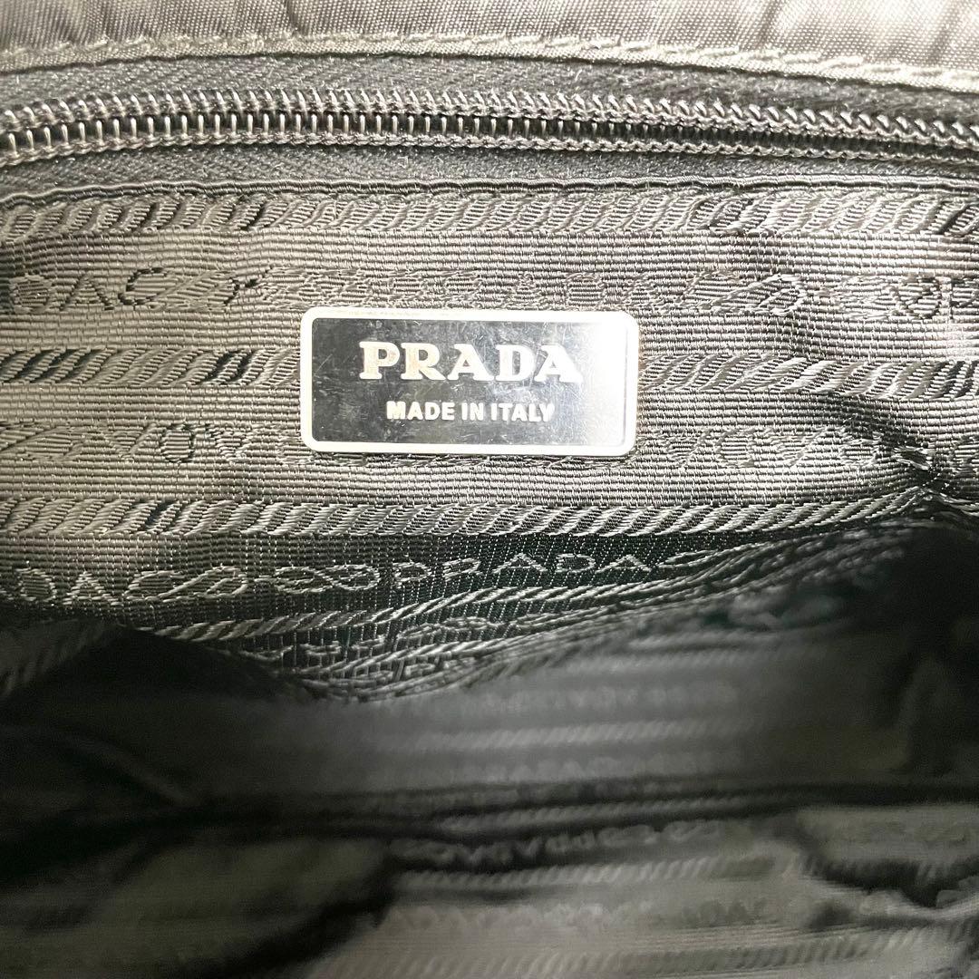 asumi　プラダ ショルダー 三角ロゴ レザー ナイロン A4収納 黒