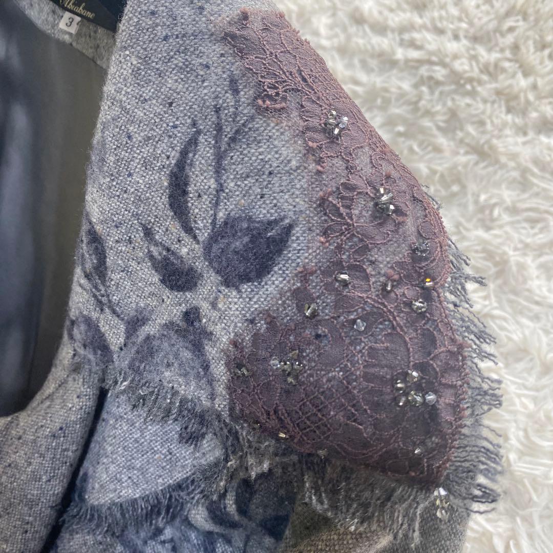 Akiakane アキアカネ バラ ローズ コート フリル レース ビジュー