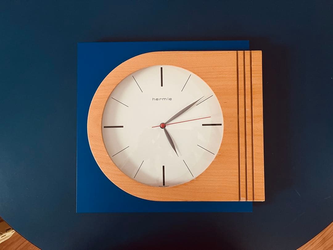 hermle モダン掛時計 木目調　リノリウム　ドイツ製