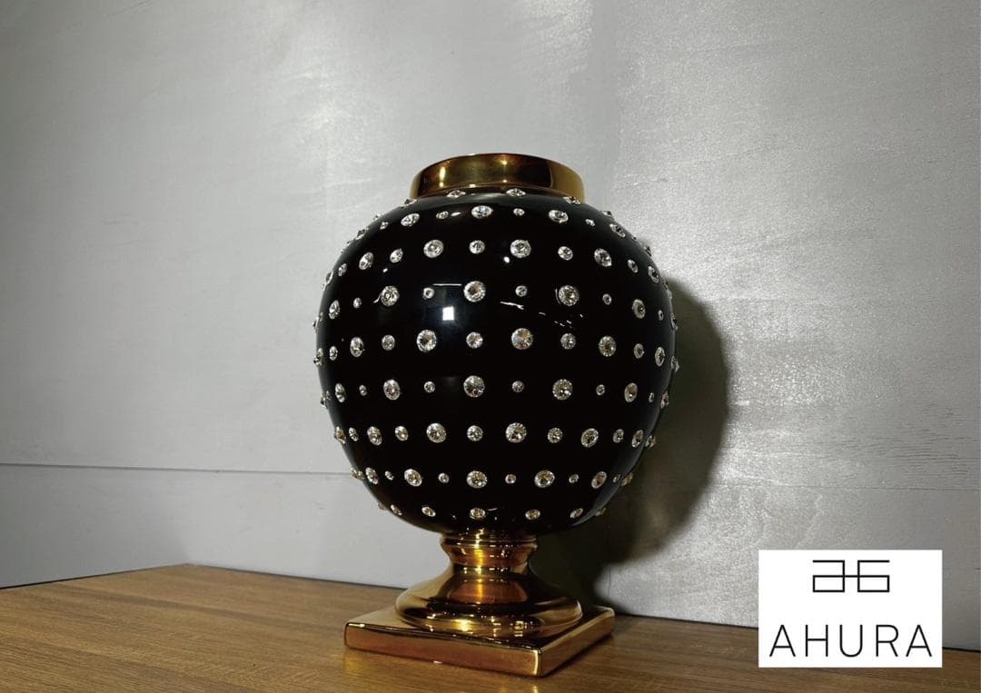 希少『AHURA』アウラ オブジェ スワロフスキー 陶器 陶器製 置物 イタリア