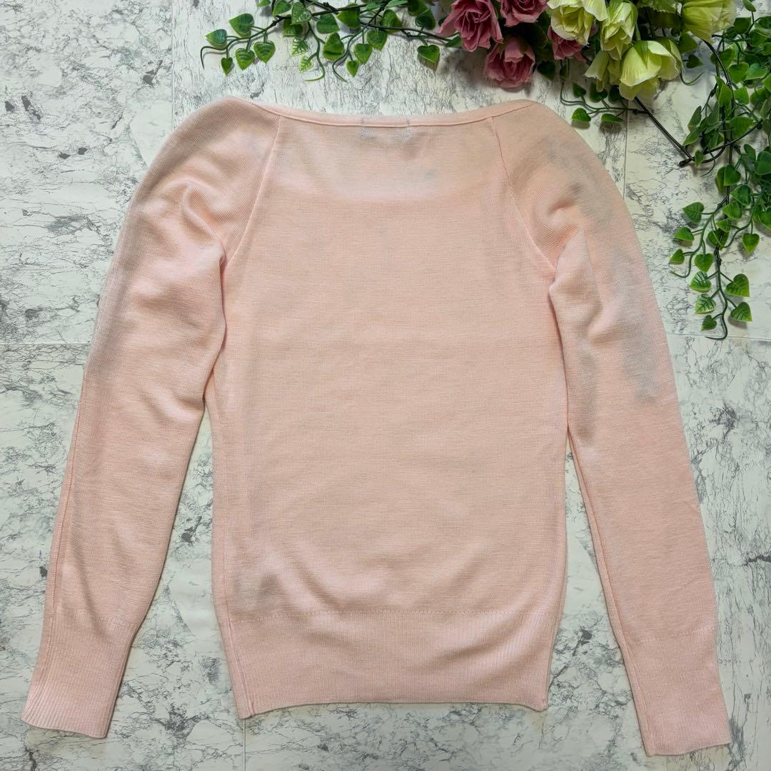 美品♡バーバリー　セーター　ニット　ウール混　薄手　ホースロゴ刺繍　チェック　M