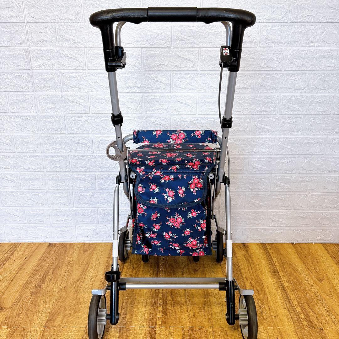 美品 島製作所 シルバーカー リズムRWC フローラル　花柄　取扱説明書付き