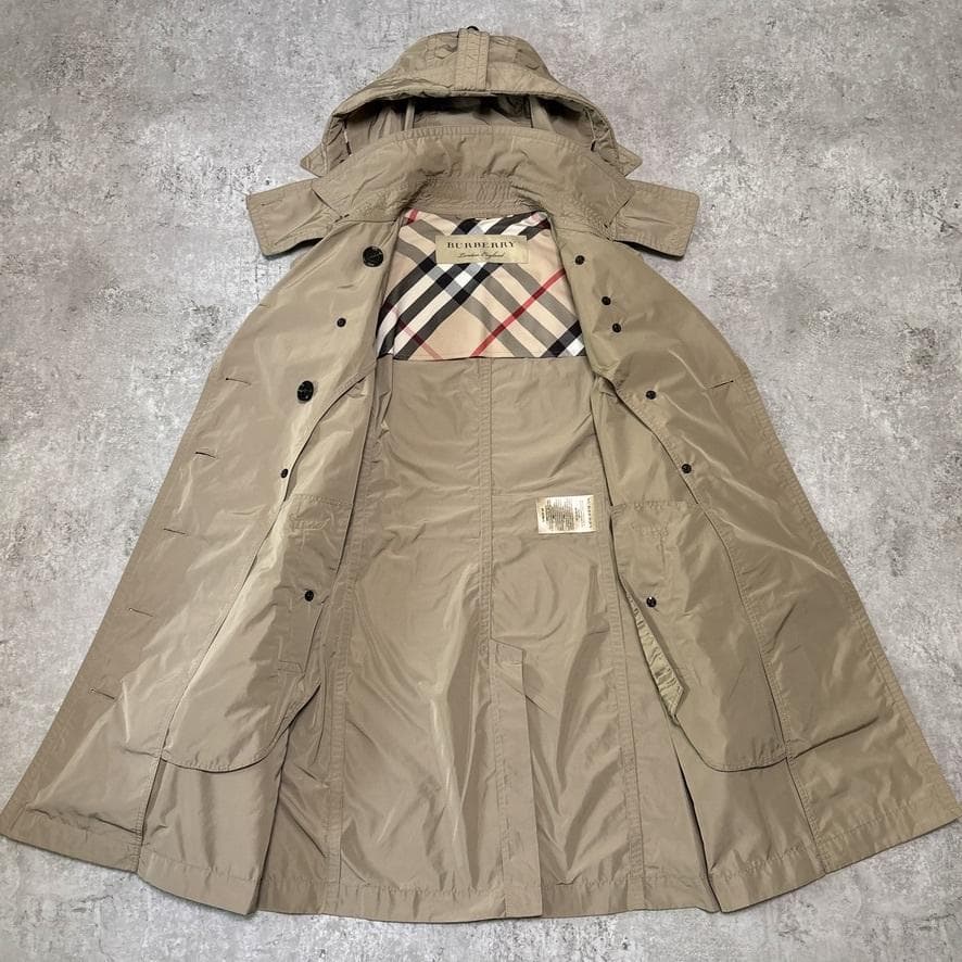 極美品 現行タグ バーバリー 軽量 トレンチコート 42 XL ノバチェック