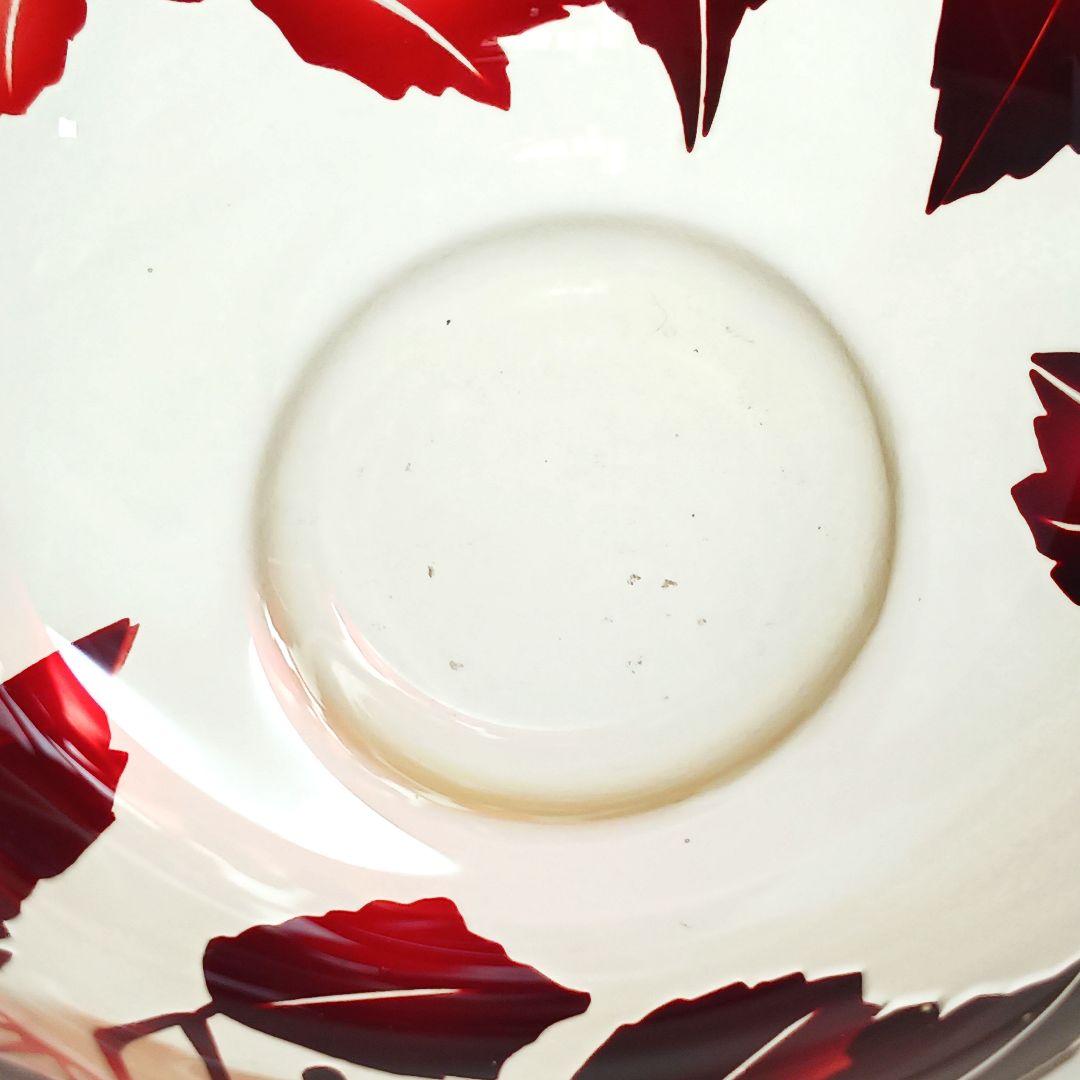 Y3279-2 ガレ風 被せガラス 花文鉢 ボウル 直径12㎝　ten