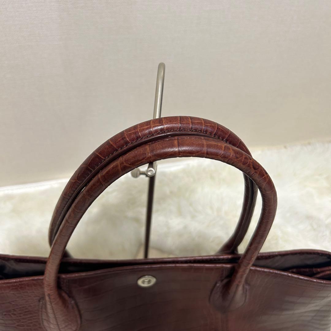 ユナイテッドアローズ　トートバッグ　クロコ型押し　ブラウン