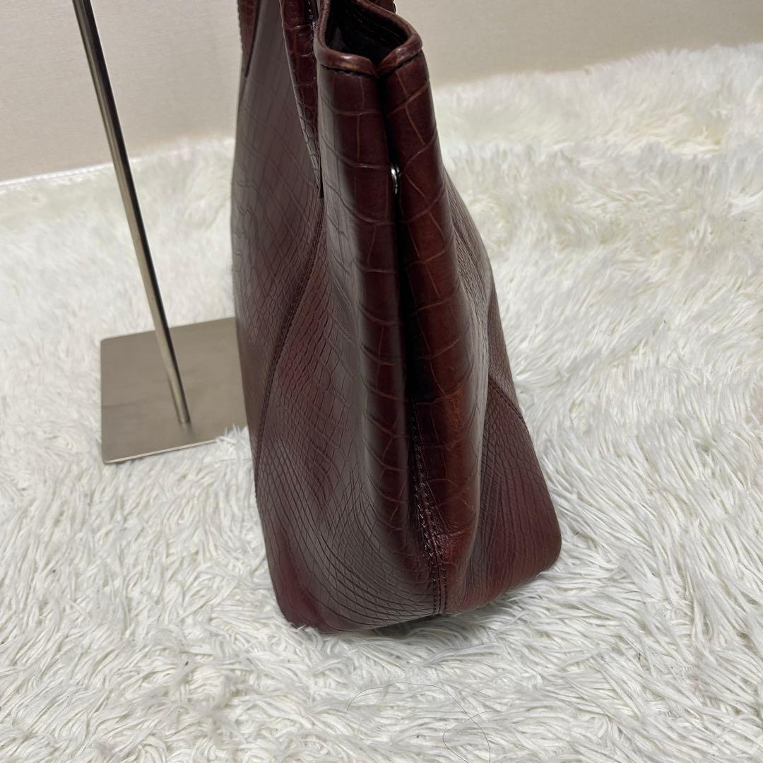 ユナイテッドアローズ　トートバッグ　クロコ型押し　ブラウン