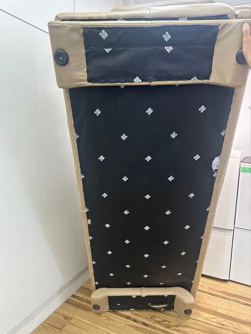 IDC家具　三人掛け本革ソファー　ベージュ