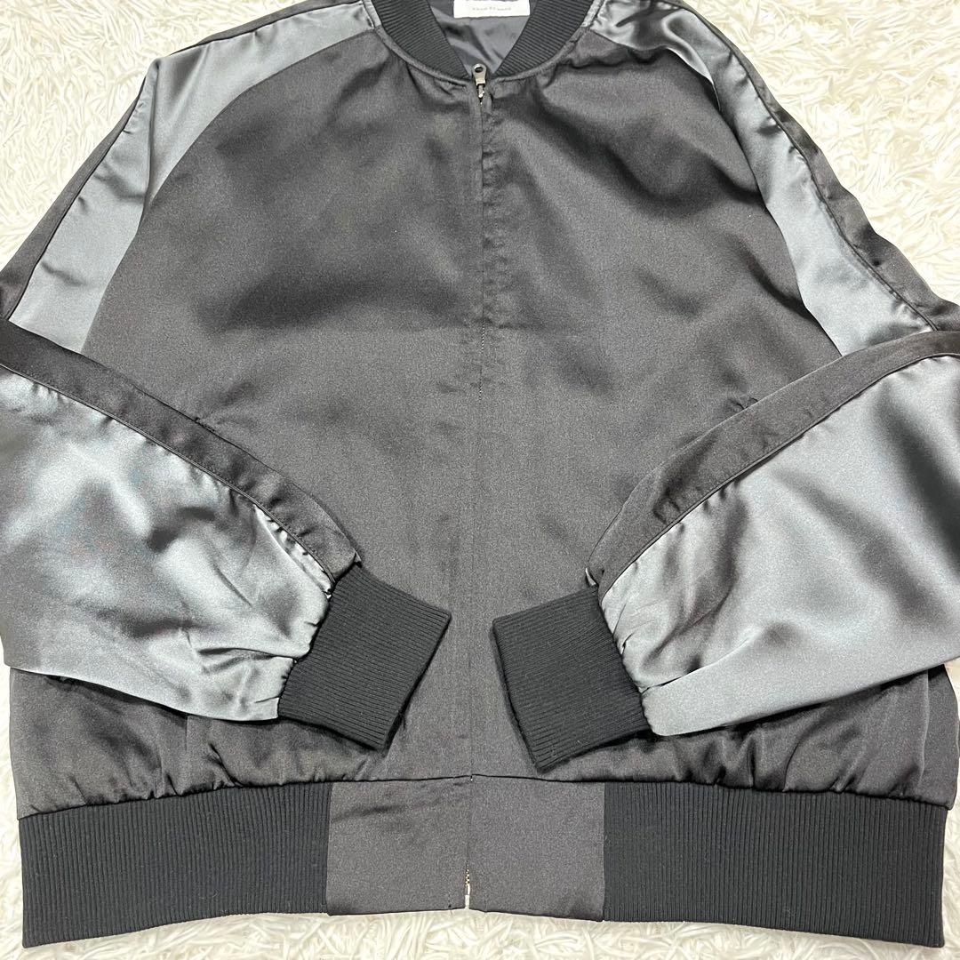 アダムエロペ ユーフォリア スカジャン M 刺繍 オーバーサイズ でかロゴ 黒灰