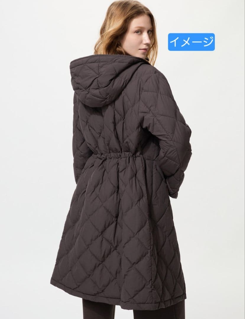 ユニクロパフテックロングコートリラックスフィット　ダークブラウン XXL