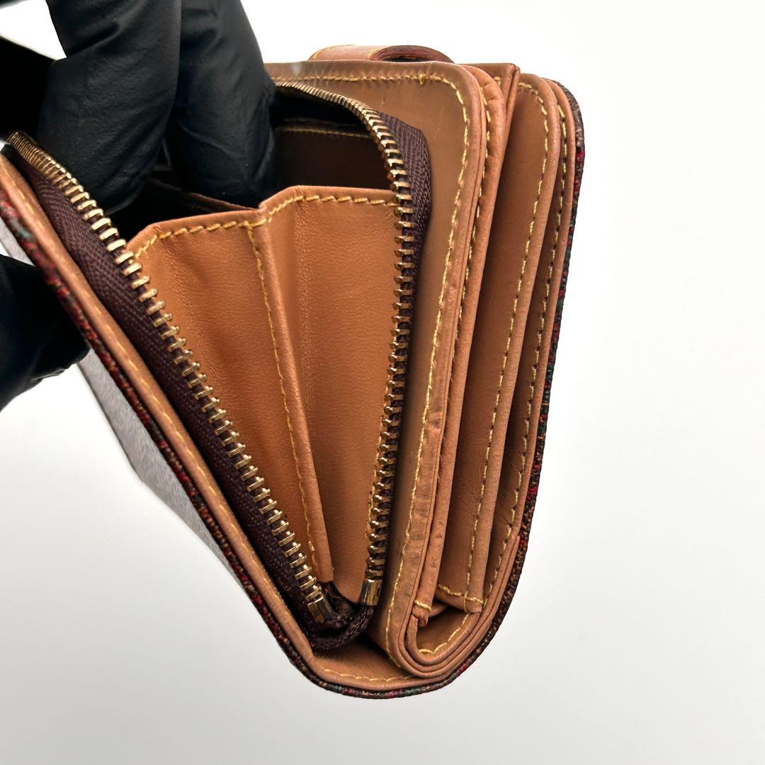 ✨美品✨ ETRO エトロ 二つ折り財布 レザー ラウンドファスナーペイズリー柄