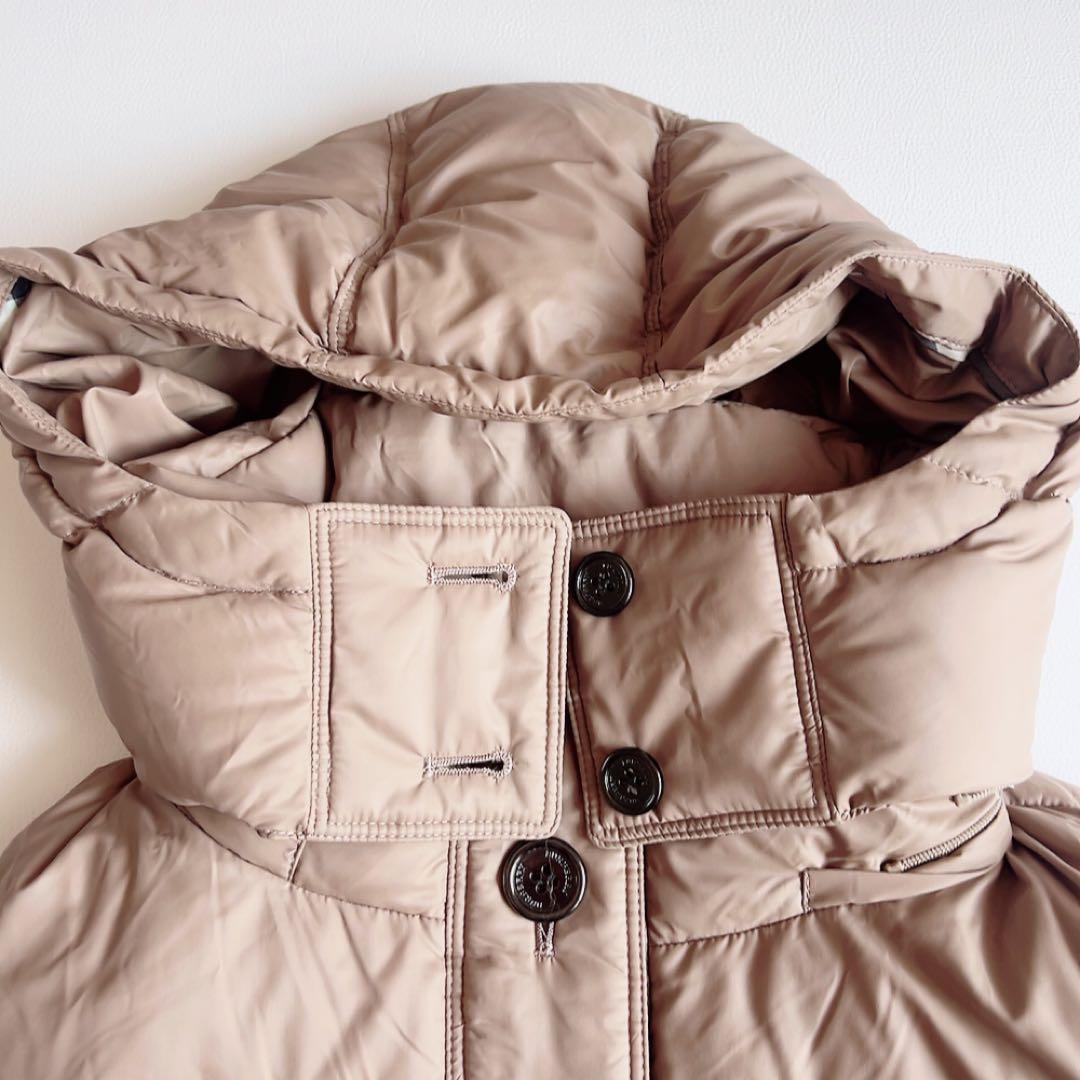 バーバリーロンドン　ダウンベスト　ノバチェック　フード取外可　2way　ベージュ