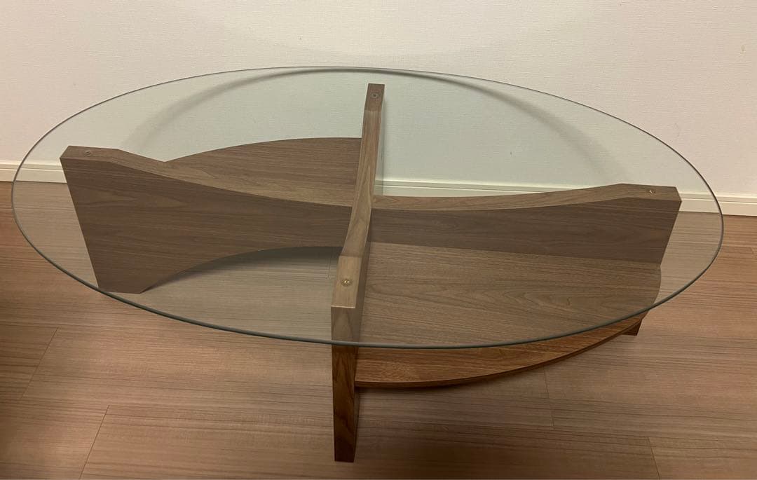 アーチ型ガラスセンターテーブル