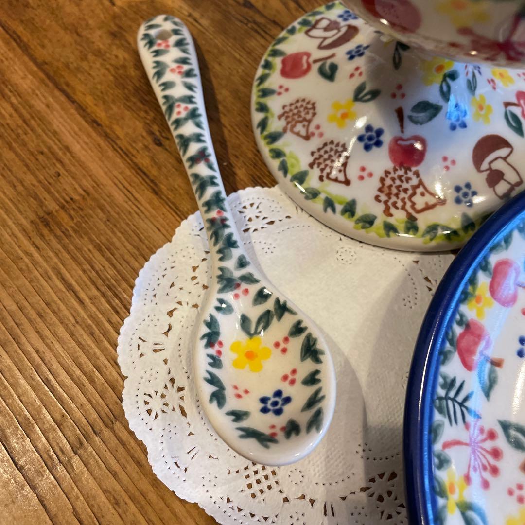 新品VENAポーランドポタリー可愛い大渋滞！ハリネズミの親子はりねずみ3点セット