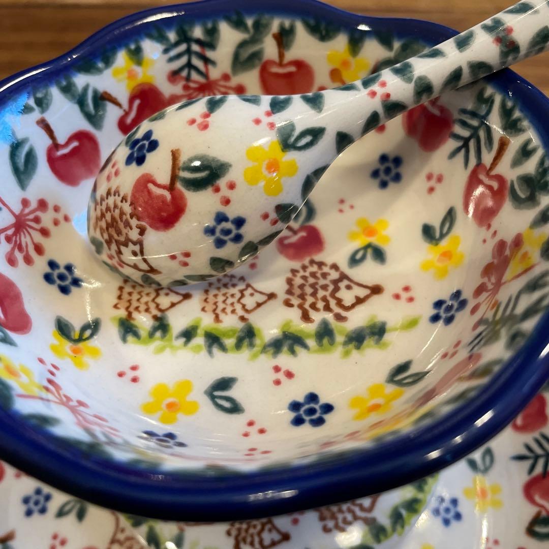 新品VENAポーランドポタリー可愛い大渋滞！ハリネズミの親子はりねずみ3点セット