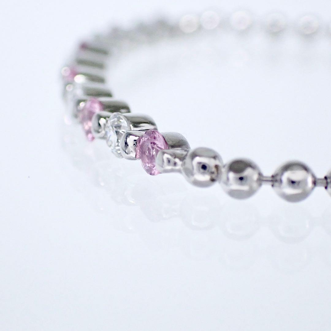 ピンクサファイア×ダイヤモンド　計1.05ct プラチナ　ブレスレット