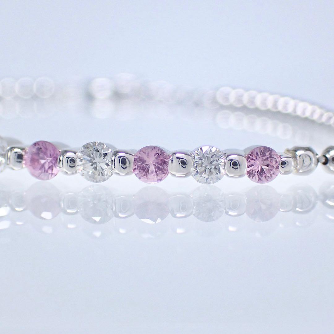 ピンクサファイア×ダイヤモンド　計1.05ct プラチナ　ブレスレット