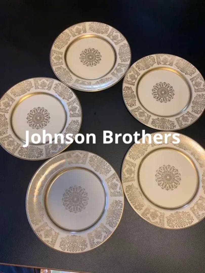Johnson bros　金彩　25cmディナープレート5枚