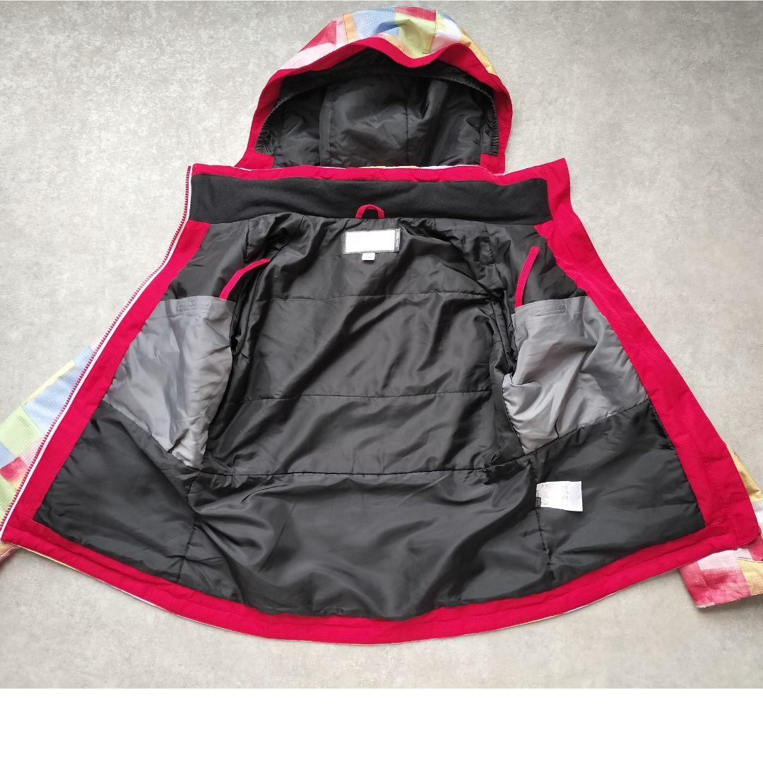 美品Phenix スキーウェア 女の子140 130 パステルチェック×紺 上下