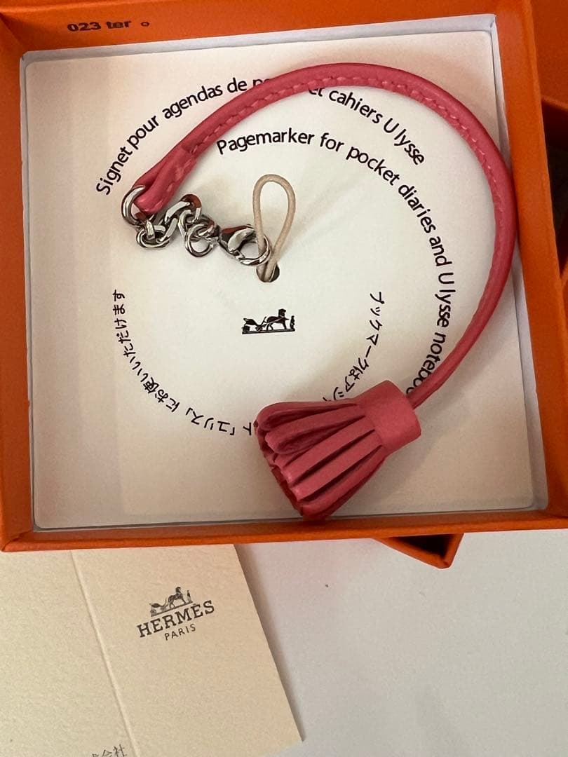 エルメス☆HERMES☆カルメンチータブックマーク チャーム☆ローズアザレ