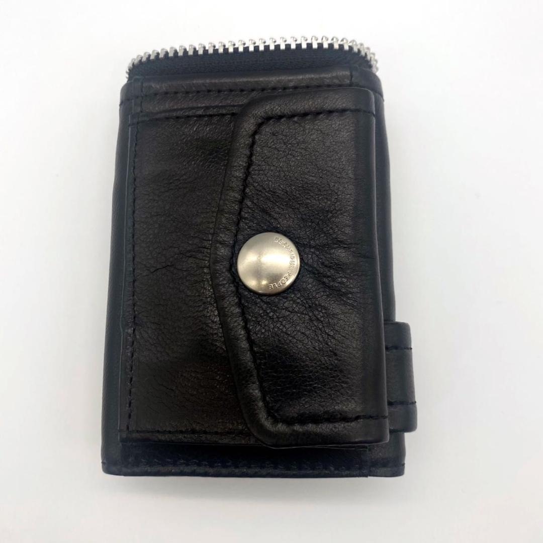 極美品 ビューティフルピープル ライダースプチウォレット 箱付き