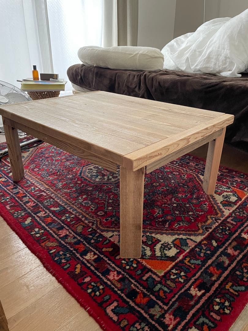 OLD ASHIBA（足場板古材）折れ脚座卓A型（脚がXに折れるタイプ）